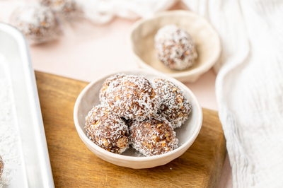 An image of chocolate and walnut truffles.